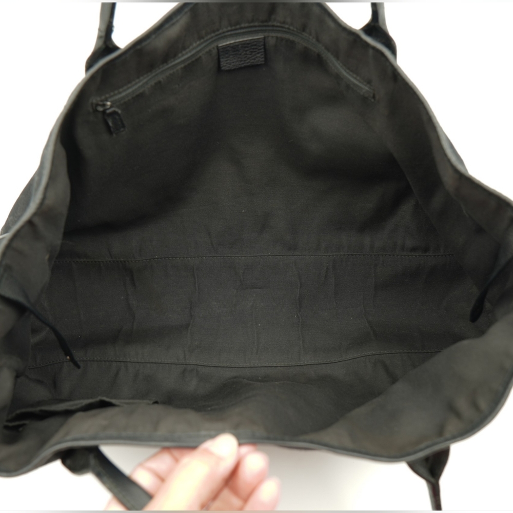 J47❤️Gucci Black GG Nylon and Leather Princy Tote